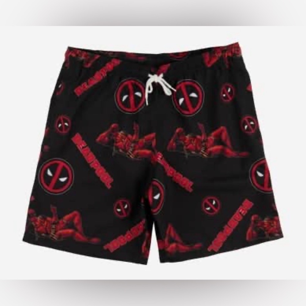 Marvel Bioworld Men's MulticolorDeadpool Swim Shorts
Drawstring
Small - 7”
NWT